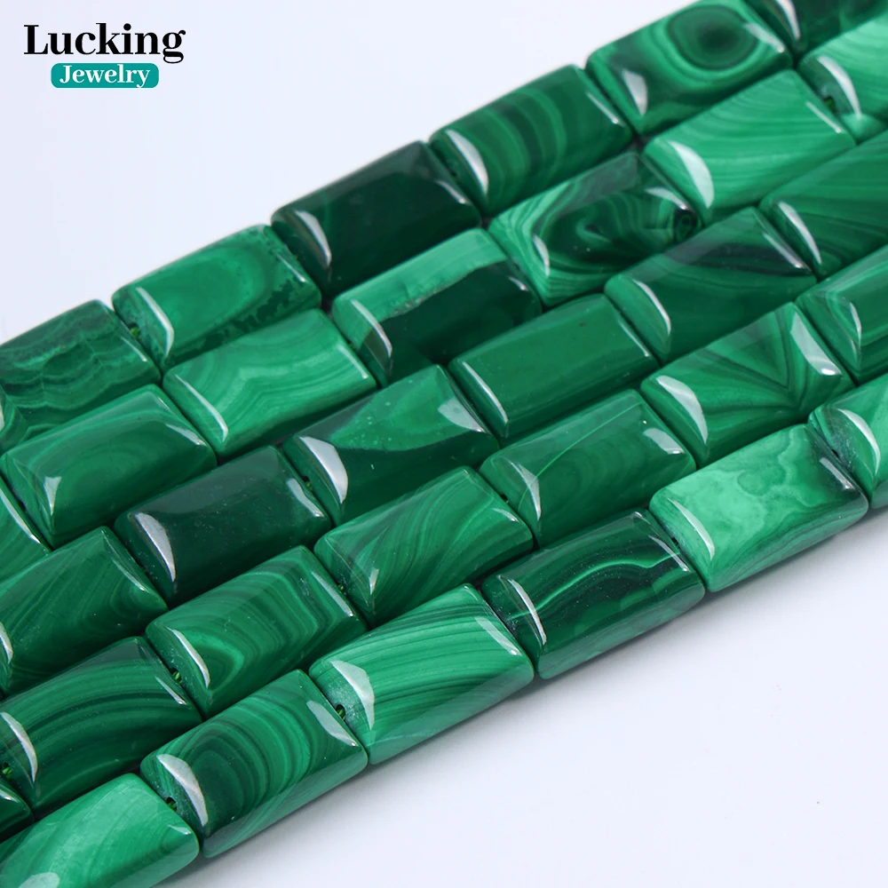 

A+ Natural Malachite Rectangle Beads 9x14mm- Healing Crystal for DIY Jewelry Making Earrings, Necklaces