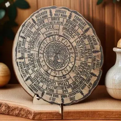 

Кольцо в виде дерева, деревянный календарь, орнамент, уникальный дизайн, декор для домашнего исследования, ручная работа, тщательное мастерство, практичный планировщик расписания