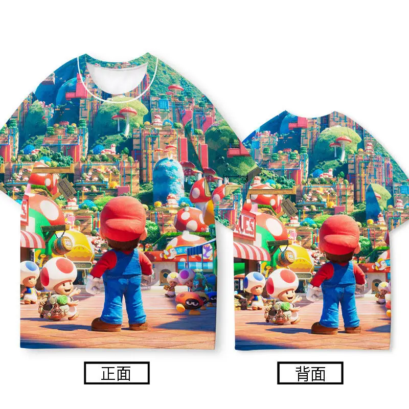 

Мужская футболка с коротким рукавом в коллаборации с Mario: одежда с Луиджи и Боузером, игровая атрибутика, летняя модель с круглым вырезом, тренд сезона