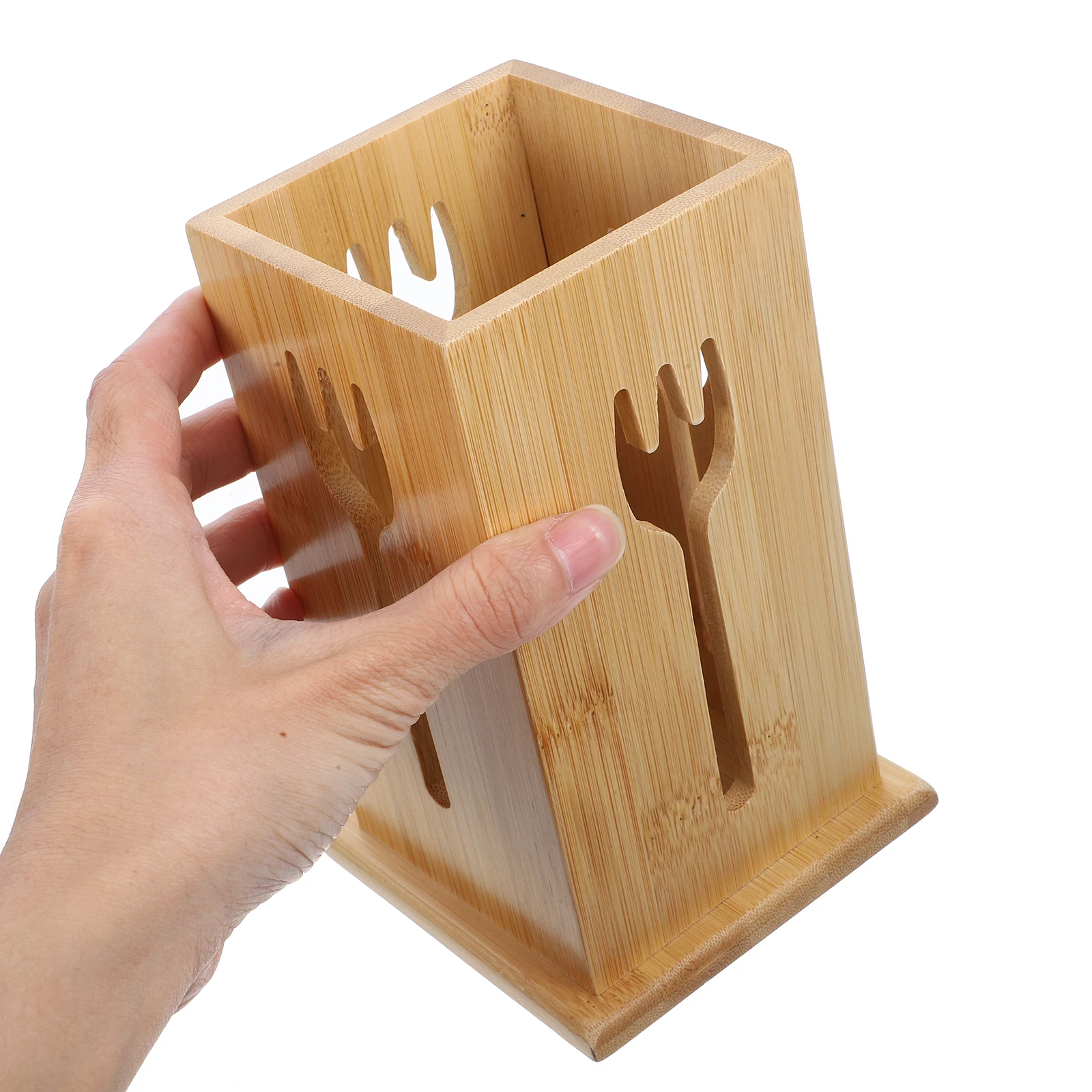 

Bamboo Utensil For Chopsticks Draining Storage Organizer Sturdy Cutlery Holder Kitchen Counter Spoon Fork Container Convenient