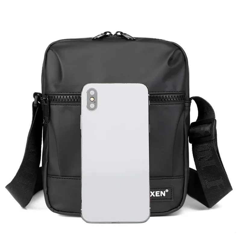 Casual Men ไหล่ Messenger กระเป๋ากันน้ํา PU หนังโทรศัพท์มือถือกระเป๋า Unisex Crossbody Pack กระเป๋าเดินทางเอวชายกระเป๋า