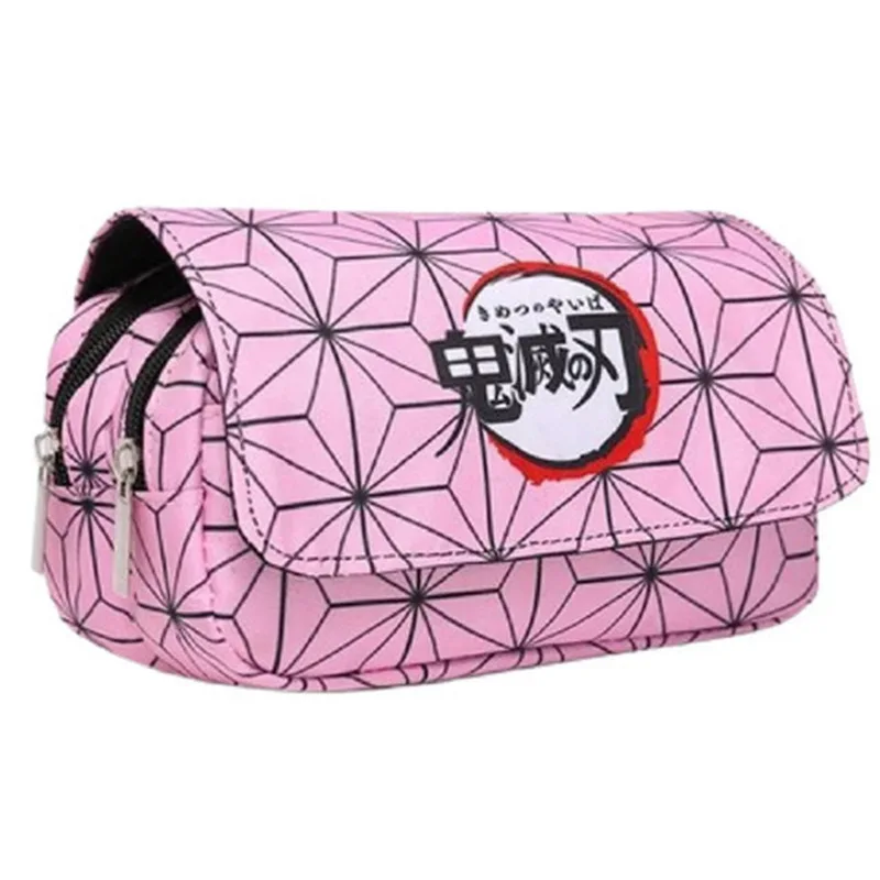 Demon Slayer Large‑capacity Flip‑top Pencil Case Portable Cosmetic Bag and Storage Pouch for Outdoor Use Merch of Kochou Shinobu view 2