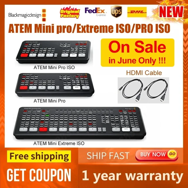 Blackmagic Design ATEM Mini Extreme ISO ATEM Mini pro Television Studio HD8  ISO Live Stream Switcher Multi-view and Recording - AliExpress