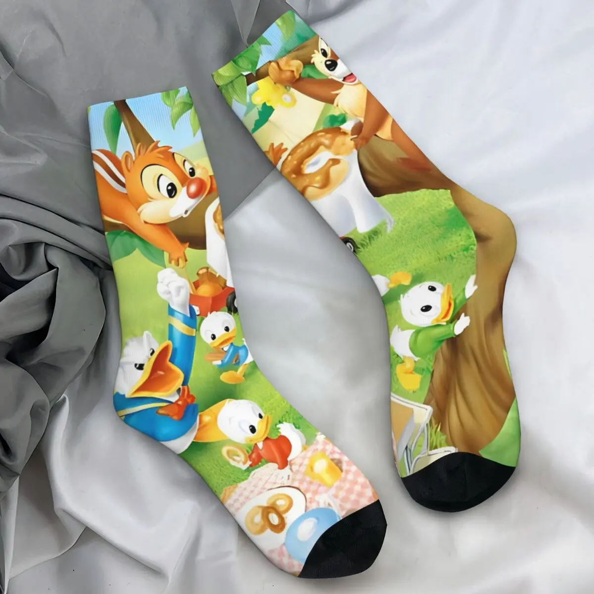 Chip And Dale Cartoon Stockings Women Men Socks High Quality Gothic Socks Winter Running Anti-Slip Design Socks Birthday Present