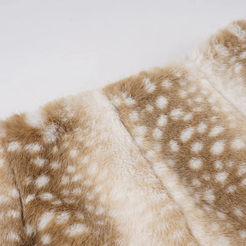 Winter New Retro Style Deer Pattern Fluffy Splicing Shorts Women's Wasteland Style Spice Girl Booty Shorts