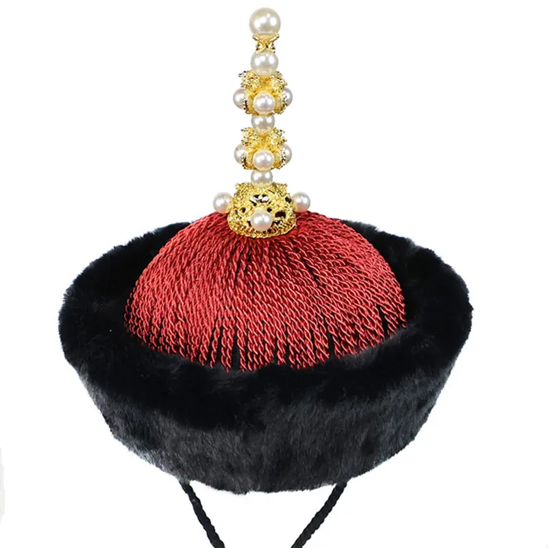 Sombrero oficial de princesa Reina de la dinastía Qing, sombrero de boda antiguo, tocado de palacio de película de TV para Cosplay de Festival femenino