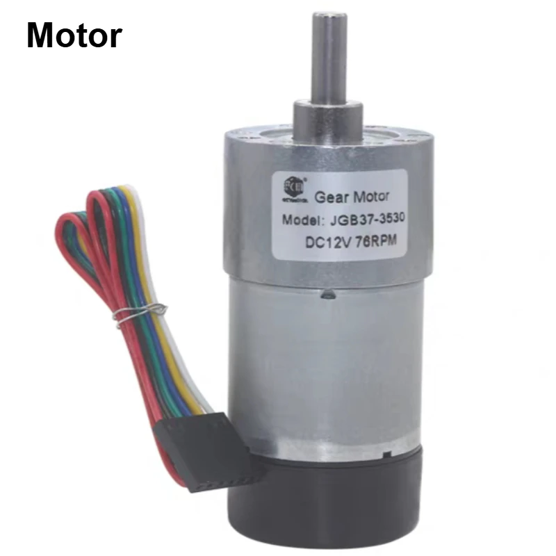 JGB37-3530 DC Encoder Geared Motor 12V Low Speed Large Torque Angular Speed Signal Feedback