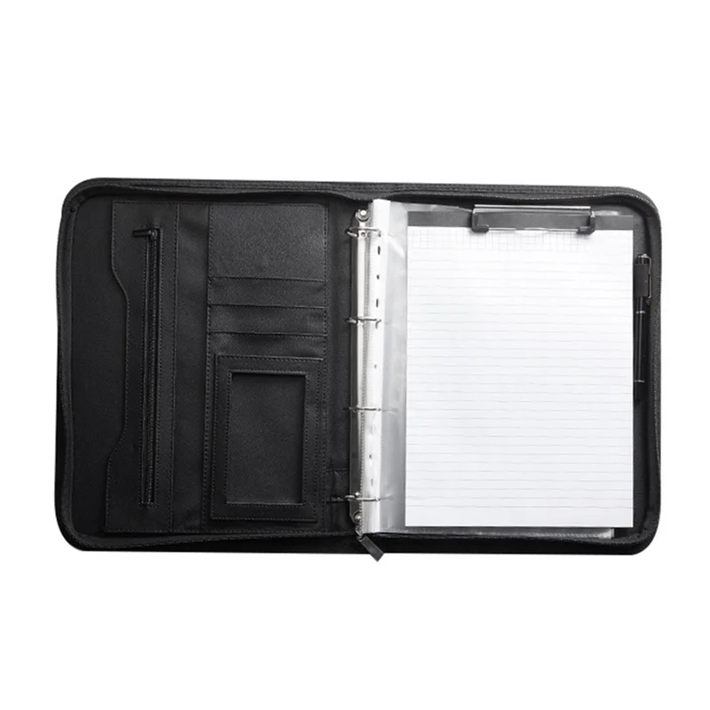 

Zippered Portfolio Organizer, Leather Padfolio Binder, Professional Business Binder, Organizer For Ipad/Document