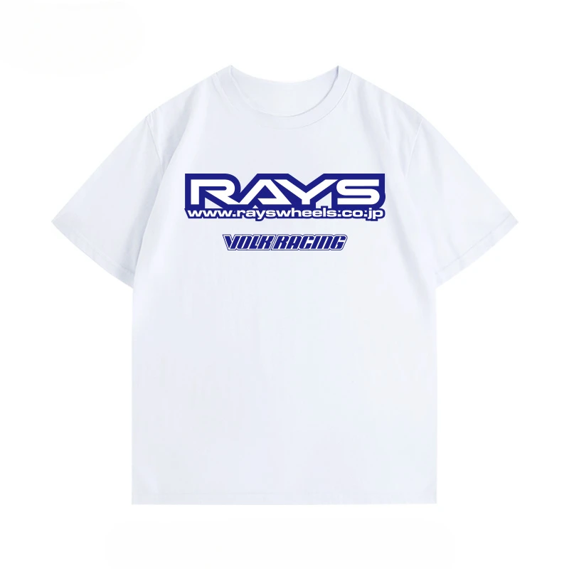 

Japanese RAYS Wheel Modified Jdm Graphic T-shirt Men's Clothes Sweat Absorbent Breathable Men's and Women's Motorcycle T-shirts