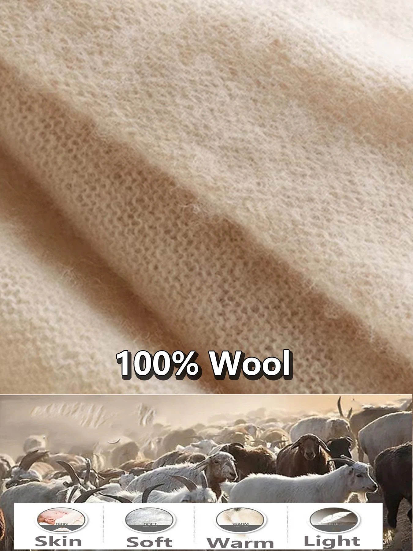 100% Merino Wool Women Batwing Sleeve Cape Sweater Soft Warm Wollen Cardigan Shawl Fashion Knitted Scarf Wraps Dual Use Female