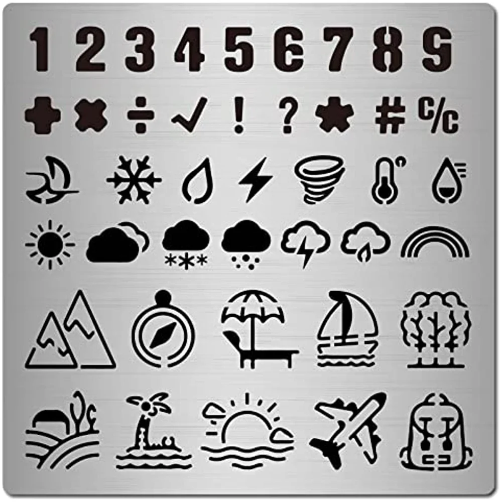 

Sign Metal Stencils Die Cuts Plaques Cutting Dies Number Weather for Painting DIY Scrapbooking Craft Photo Album Decor Embossing