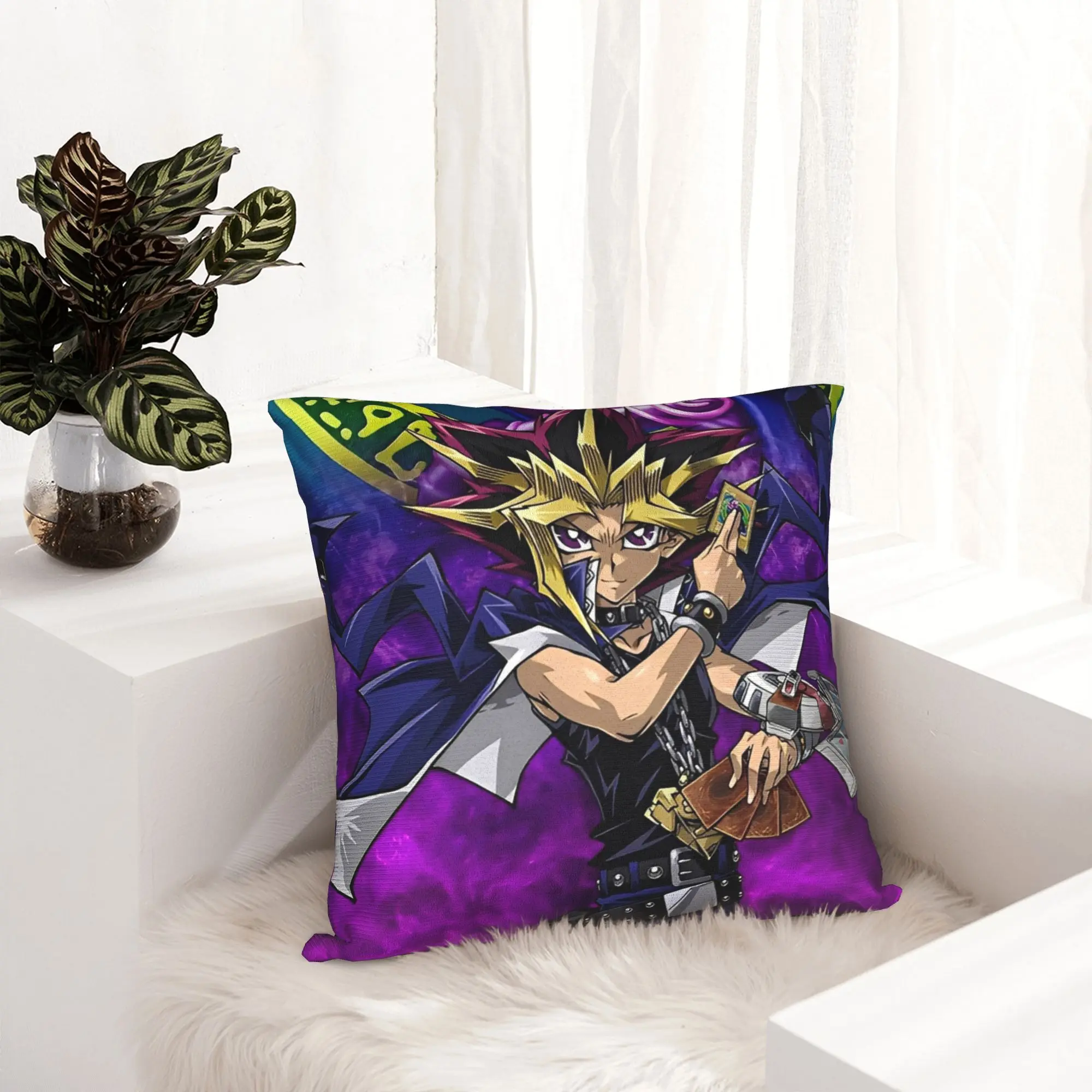 Anime Yu Gi Oh Card Pillowcase Printing Polyester Cushion Cover Decorative  Throw Pillow Case Cover Living Room Square 40*40cm