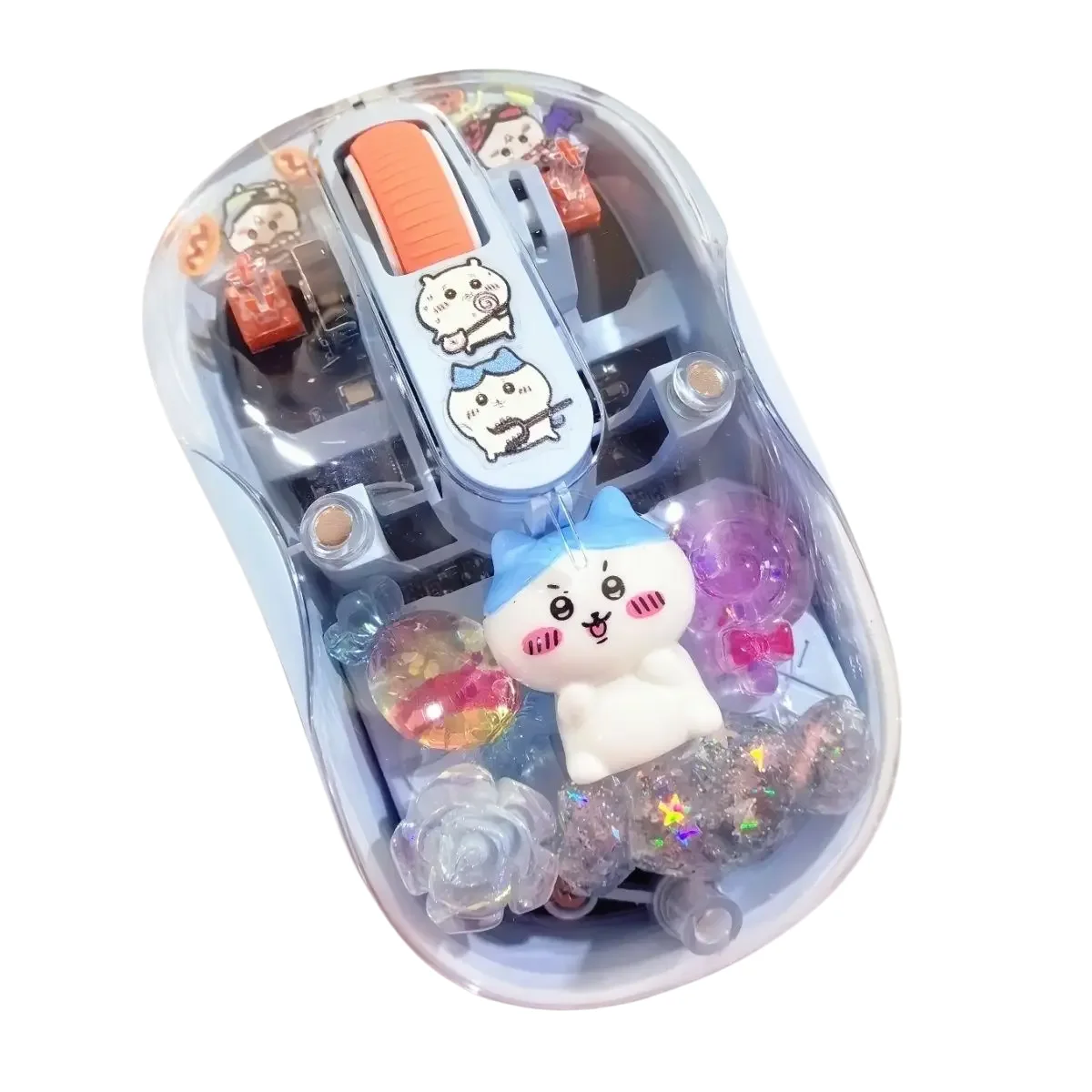 Anime Handmade Chiikawa Transparent Cartoon Doll Wireless Mouse Hachiware Bluetooth Silent Magnetic Esports Cartoon 2026 Cute
