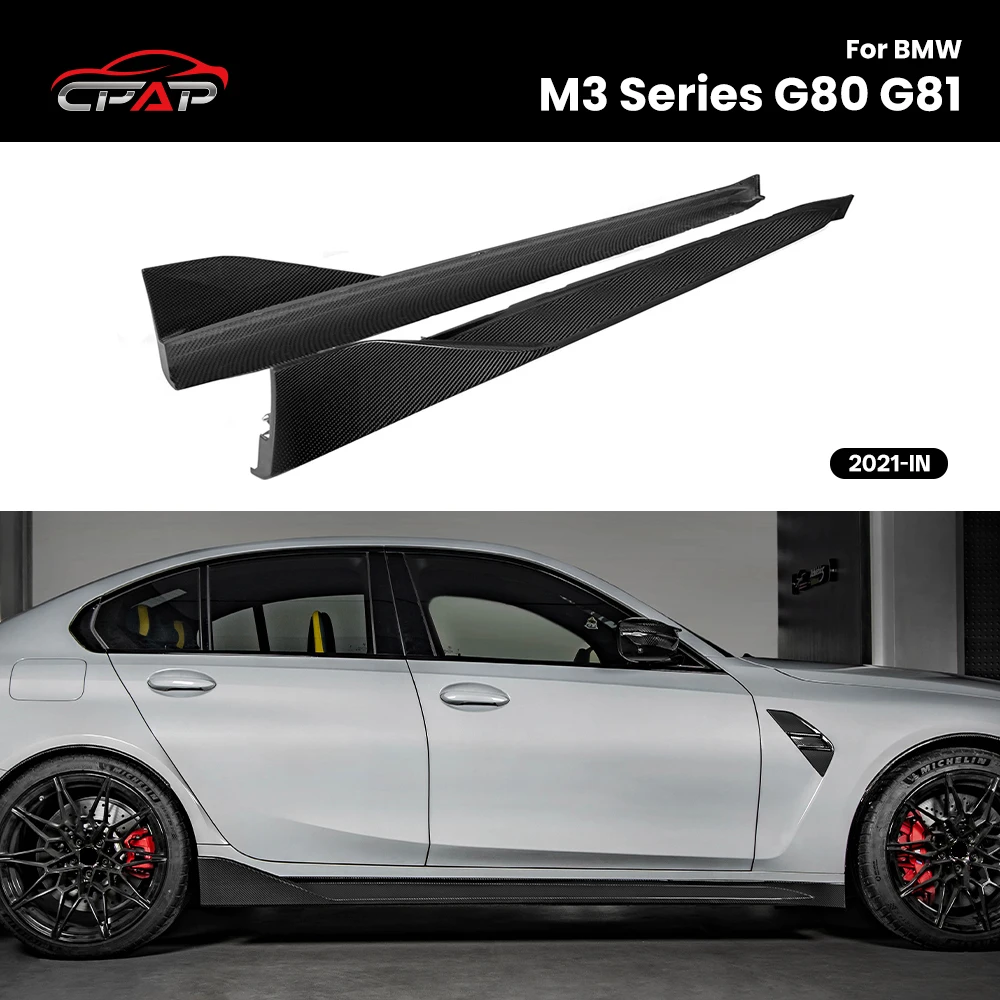 

Real Dry Carbon Fiber Side Skirts Body Kit Trim For BMW M3 Series G80 G81 2021-IN MP Style 2Pcs/Set