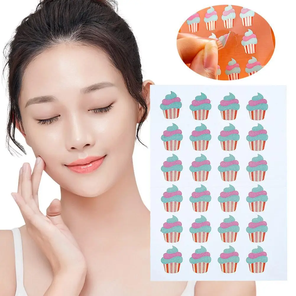 24pcs Mini Colorful Cake Pimple Spots Removal Concealer Invisible Breathable Bacteriostasis Facial Care Products