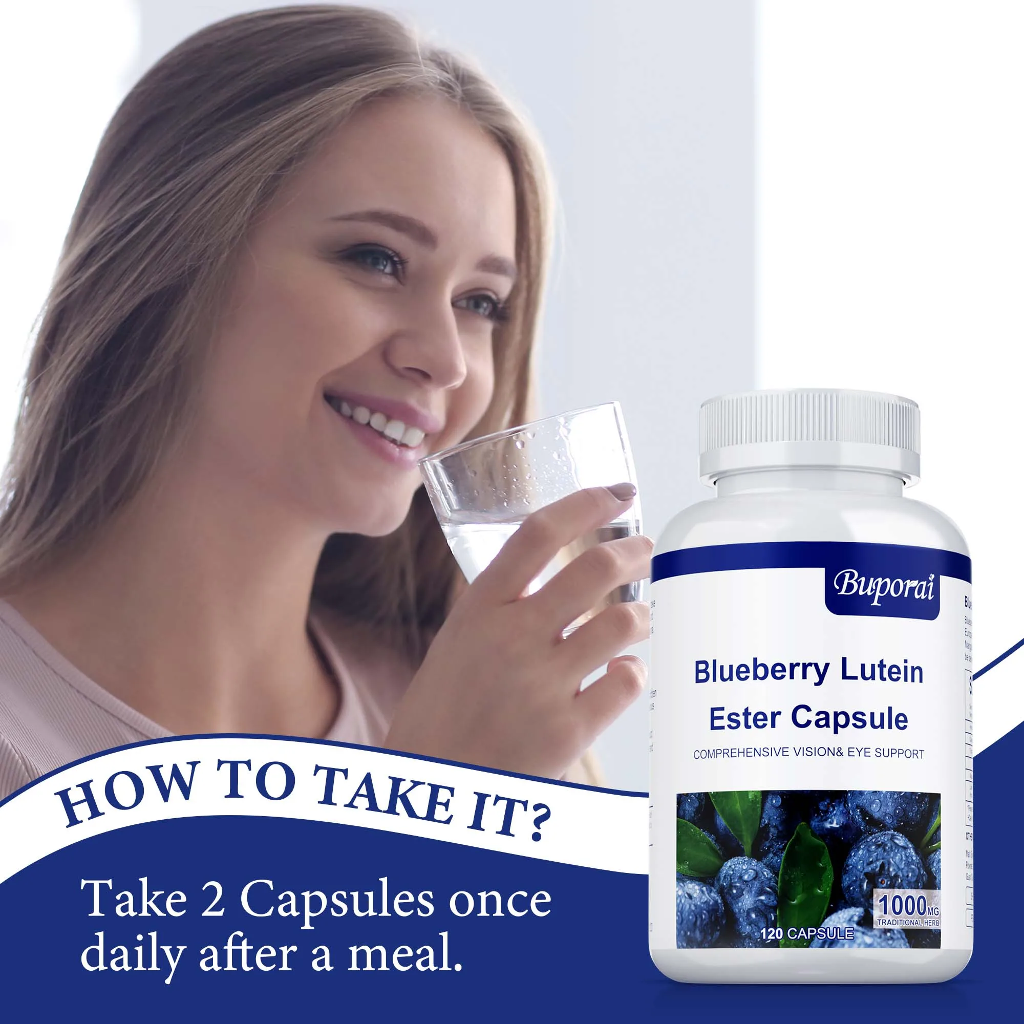 كبسولة بلوبيري لوتين إستر - تدعم صحة الشبكية والبقعة، ويقلل من تعب العين ويعزز صحة العين والرؤية