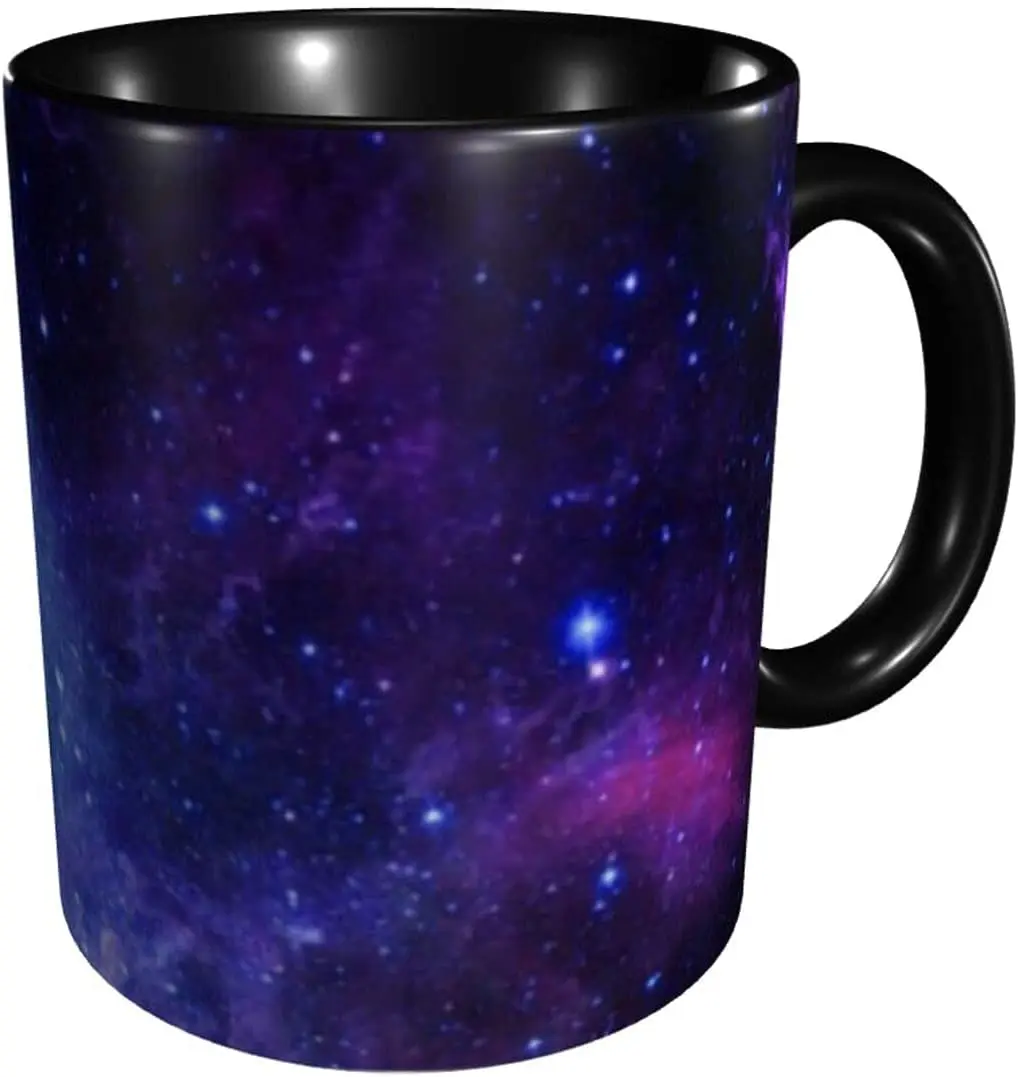 Purple and Blue Galaxy Funny Coffee Mugs for Women Men 11oz Tea Cocoa Ceramic Cup Friends Cool Gadgets Personalized Novelty Gift