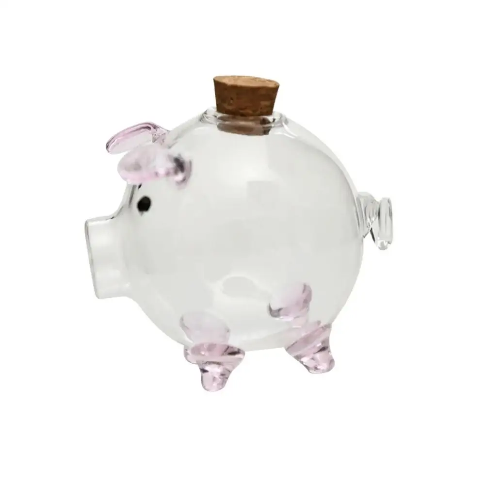 Transparent Cartoon Piggy Money Bank Multi-purpose Handmade Coins Saving Box Lightweight Visible Golden Beans Container Gift