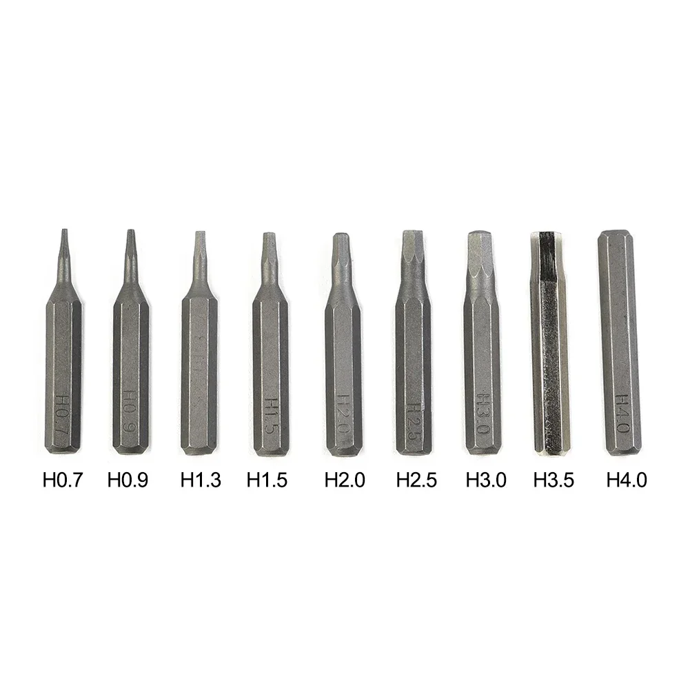 1 Pc Screwdriver Bit Small Hex Screwdriver Bits H0.7 H0.9 H1.5 H2. H3 H4  4mm Hex Shank  For Pneumatic / Electric Screwdriver