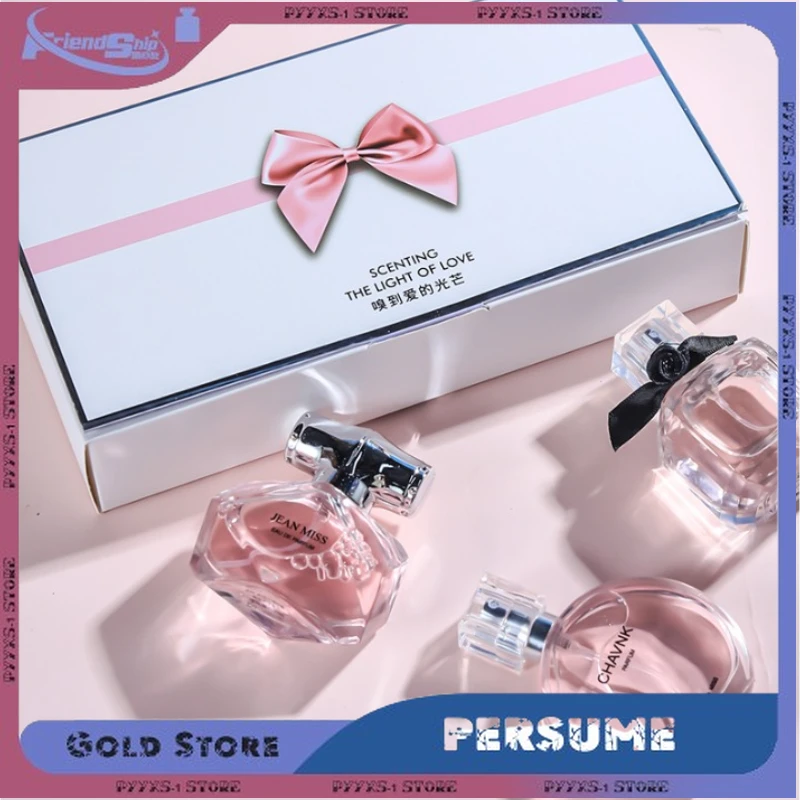 

90ml Women Perfume Gift Box 3PCS Set Exudes Feminine Charm Floral Scent Body Spray Lasting Fragrance Pheromone Light Fragrance