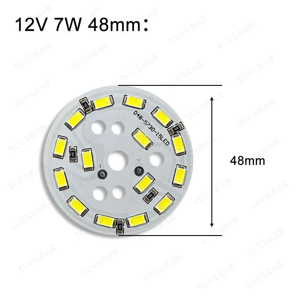 Imagem -04 - Painel de Luz Led Smd 2835 5730 de Alto Brilho Dc12v Ac220v 12w 7w 3w Painel de Luz Pcb com Chip Led Adequado para Lâmpada de Teto Led