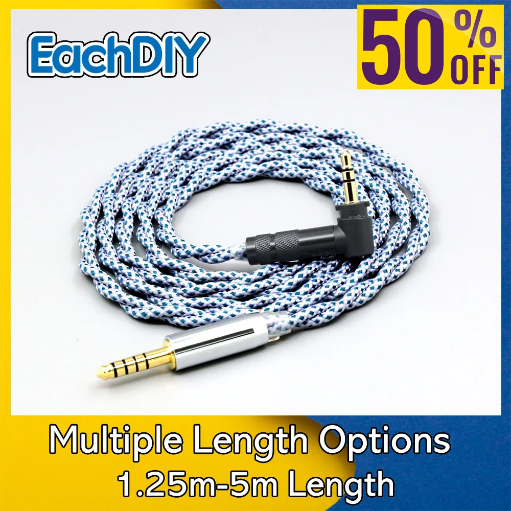 99% Pure Silver Mix Graphene OCC Shielding Earphone Cable For Fostex T40RP Mk2 T50RP Mk3 T20RP Mk2 Dekoni LN008668