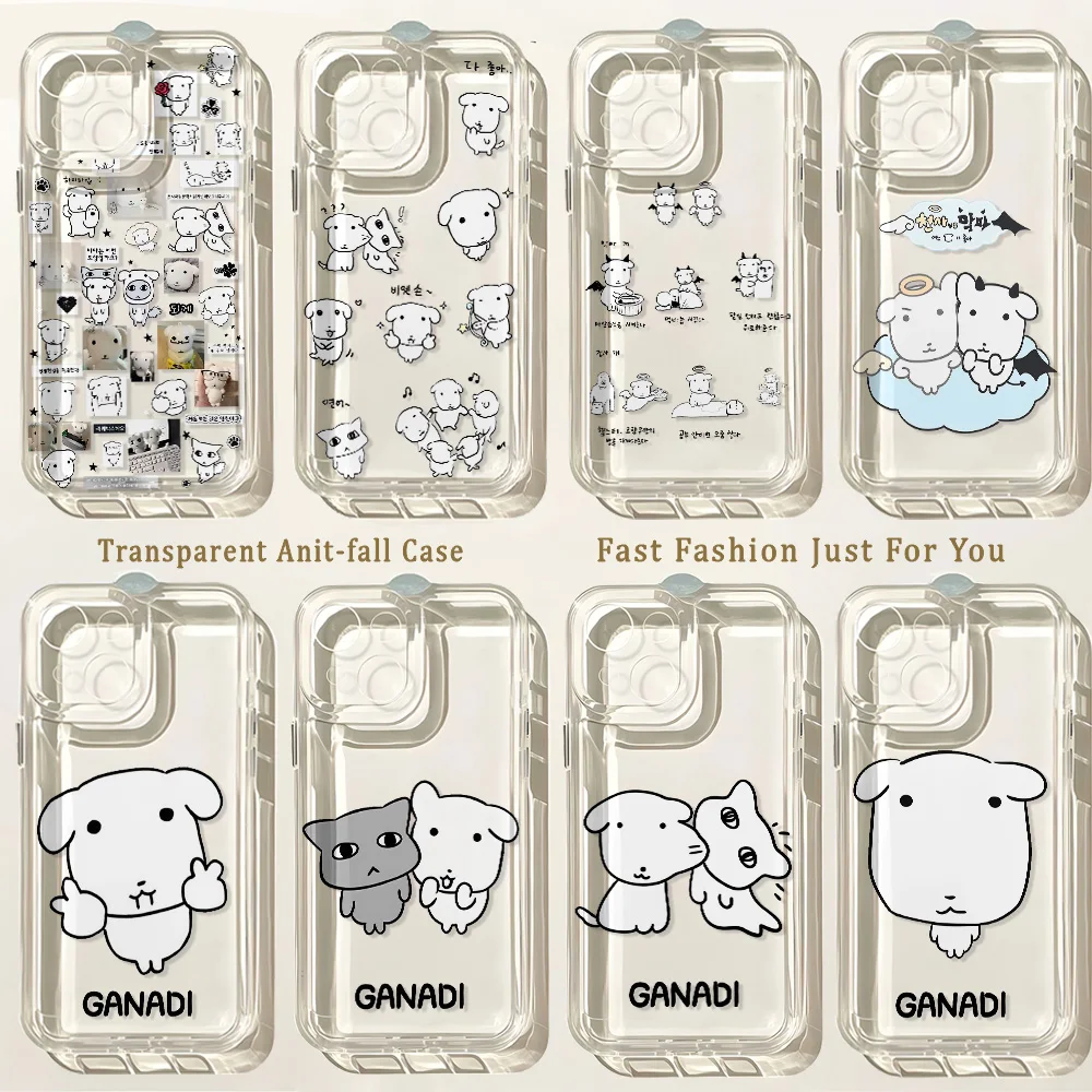 Cartoon Ganadi Puppy Phone Case For Samsung Galaxy S26 S25 S24 S23 S22 S21 S20 FE Note20 Note10 Edge Plus Ultra Lite 5G Clear