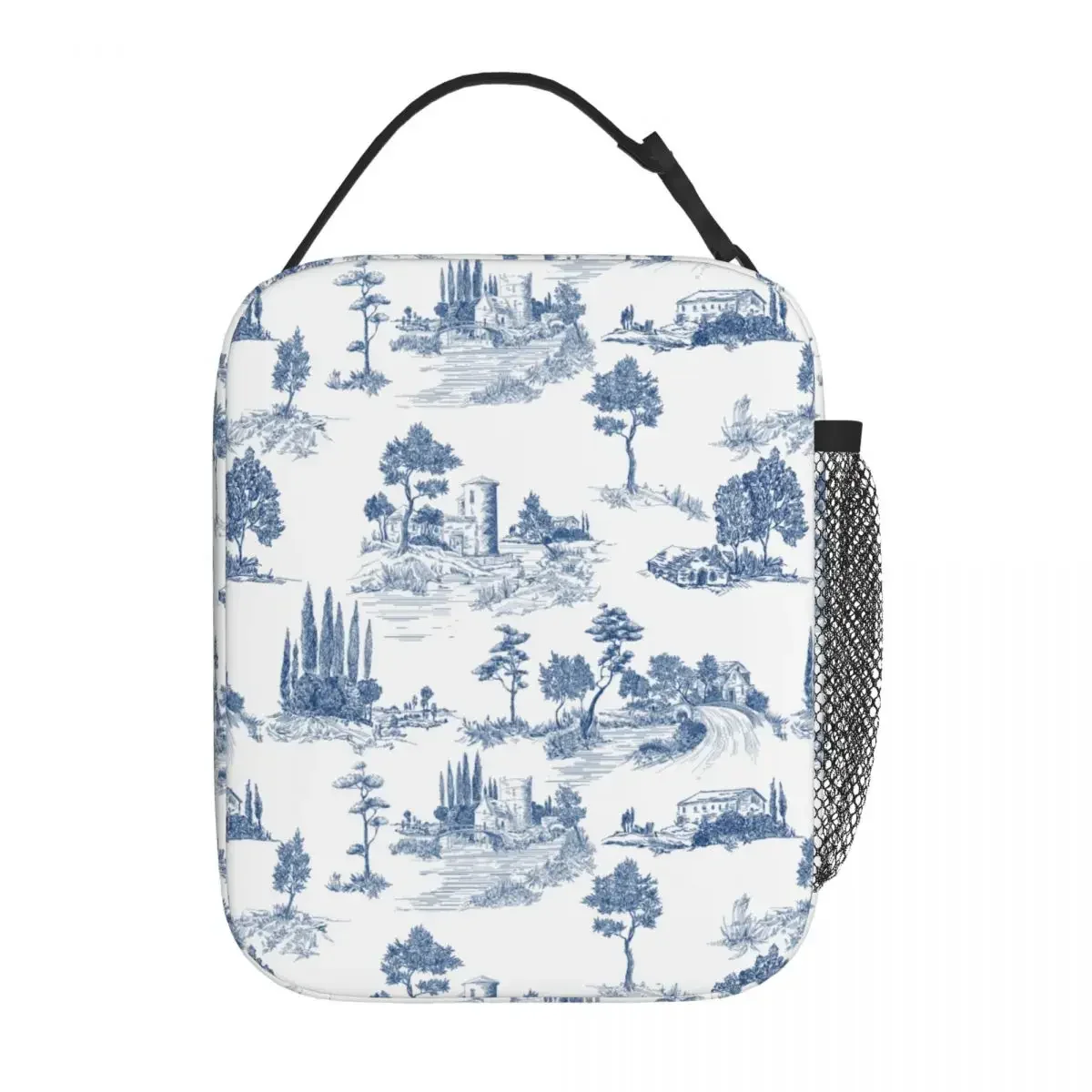 Insulated Lunch Boxes Toile De Jouy Print Countryside Views Merch Castles Landscapes Cooler Thermal Lunch Box For Office