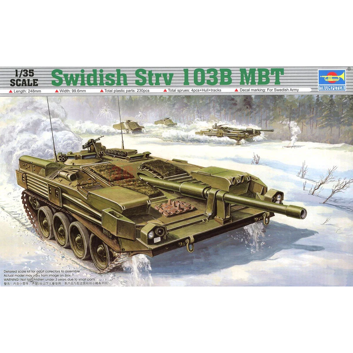 Trumpeter Assembled Tank Model Kit 00309/00310 Swedish Strv103B/C Main Battle Tank 1/35