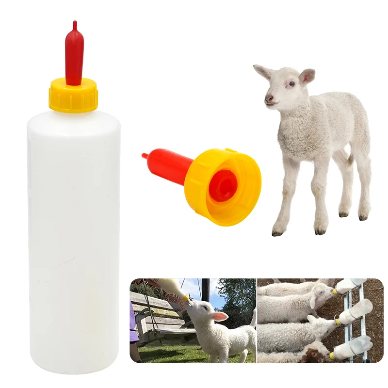 1pc 400ML Capacity Lamb Milking Bottle Nipple Drinker Plastic Piglet Sheep Goat Feeding Waterer Nursery Farming Veterinary