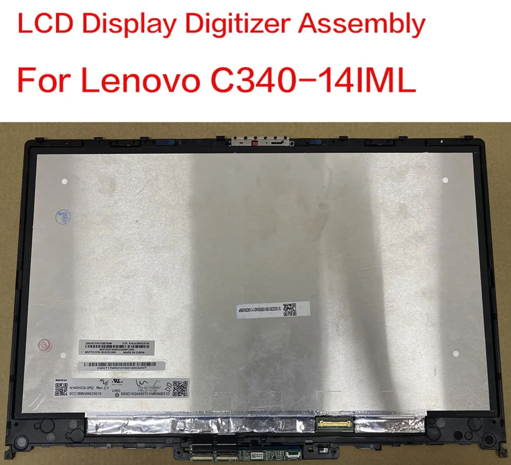 LCD For Lenovo IdeaPad C340-14API C340-14IML C340-IWL Laptops Touch Screen LCD Display Digitizer Assembly with frame 14