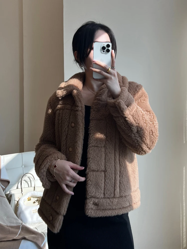 

Пальто M Home Jaet Teddy Bear из хлопка и шерсти альпаки для женщин, молодежное, повседневное, ветрозащитное, без фирменного знака