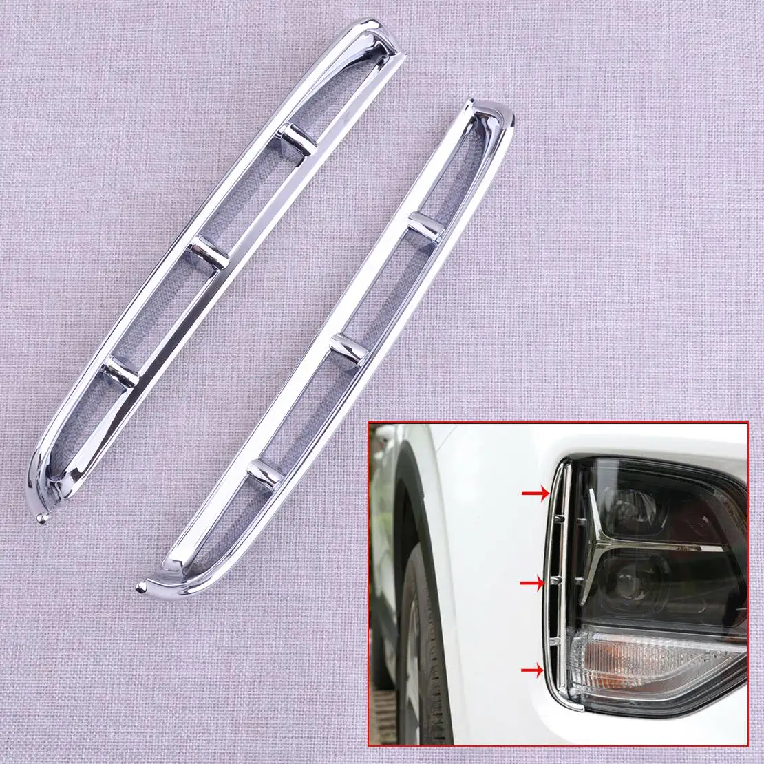 

Car Headlight Lamp Air Inlet Cover Trim Decoration Fit For Hyundai Santa Fe 2019 2020