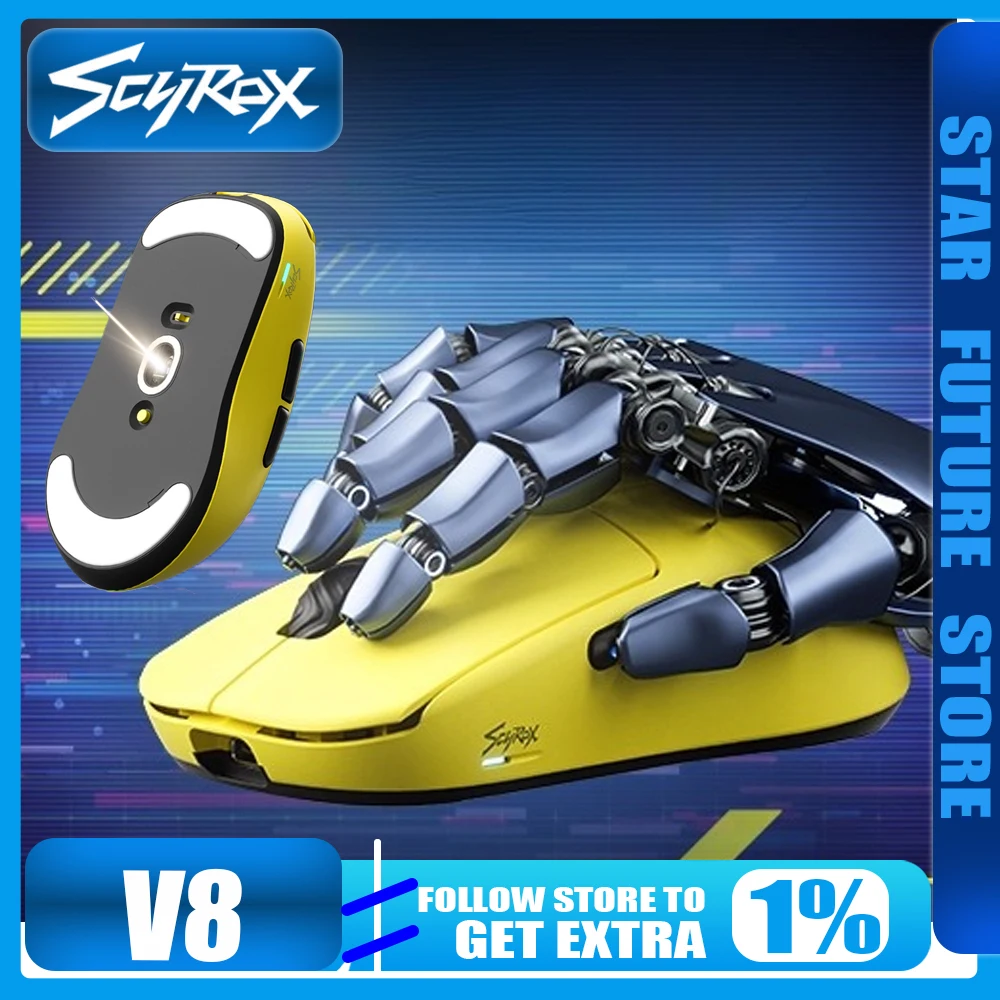 

Scyrox V8 Wireless Gaming Mouse 8K PAW3950 36g Lightweight E-Sports Bluetooth Mouse Customized PC Gamer Gifts
