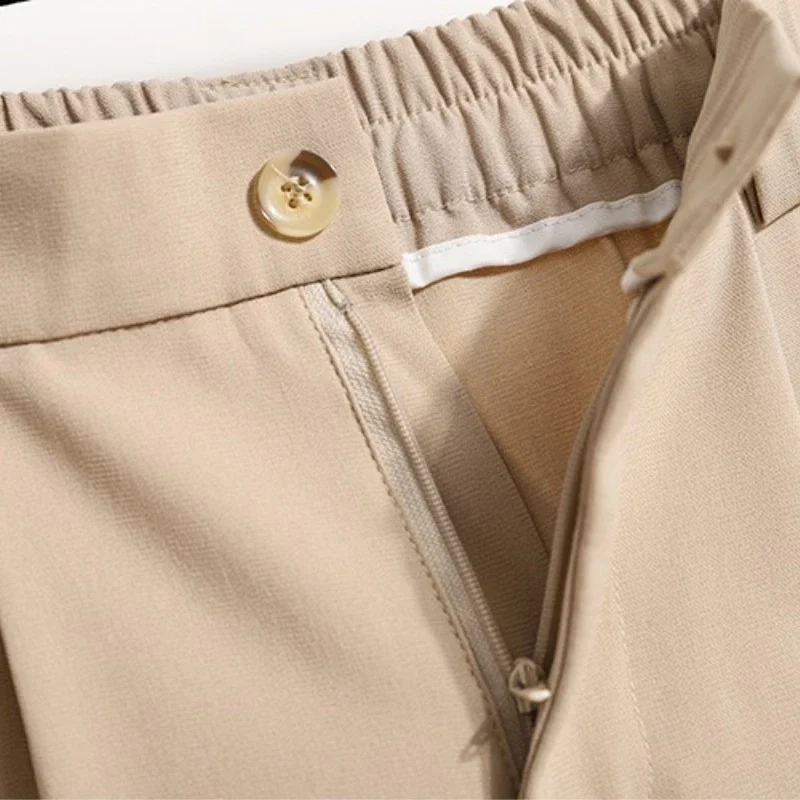 حجم كبير السراويل للنساء 2025 الوافدين الجدد عالية الخصر مستقيم دعوى السراويل النساء الكورية نمط عادية المتضخم بنطلون