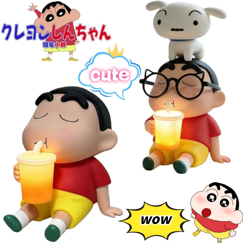 

Фигурка Широ Ногары из аниме «Крейон Шин-чан» с подсветкой, высококачественная аниме-кукла, модель, демонстрирующая расслабленное питье газировки