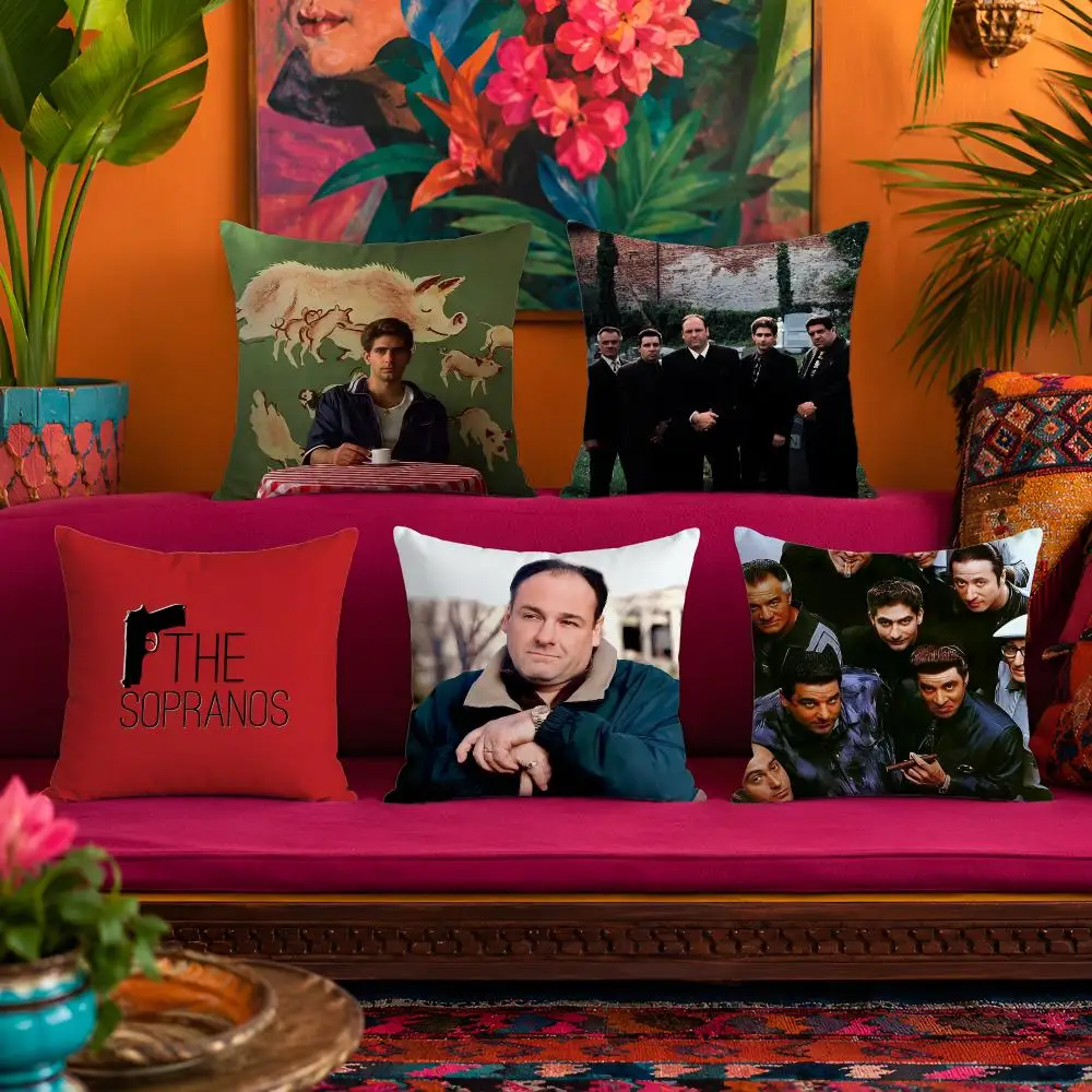 Classic Movie The S-Sopranos Cushion Cover 1pc Square Pillow Cover Soft Texture Removable Washable Sofa Bed Bedroom Decor