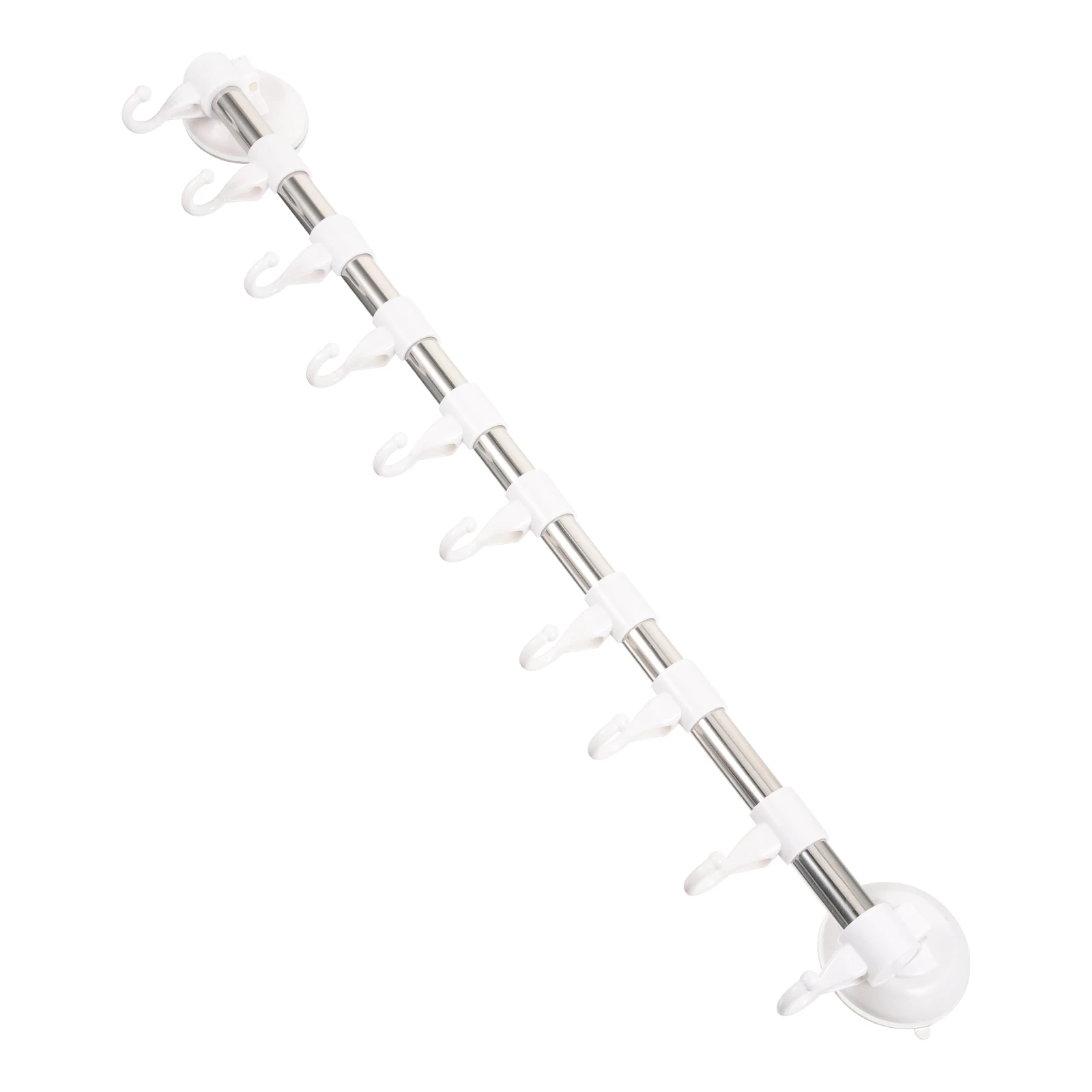 

10 Hooks Towel Bathroom Kitchen Stainless Steel Storage Umbrella Bars Suction Cup Storage Pot Rack Utensil Rack Hooks