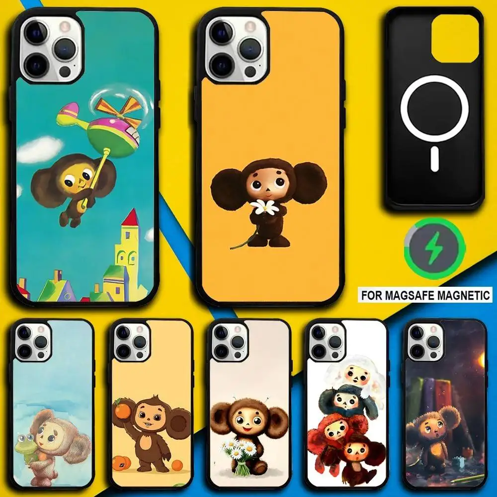 

Russia Cute C-Cheburashkas Phone Case For iPhone 17,16,15,14,13,12,11,Pro,Max,Plus,Mini,SE4,E Magnetic Magsafe Wireless Charging