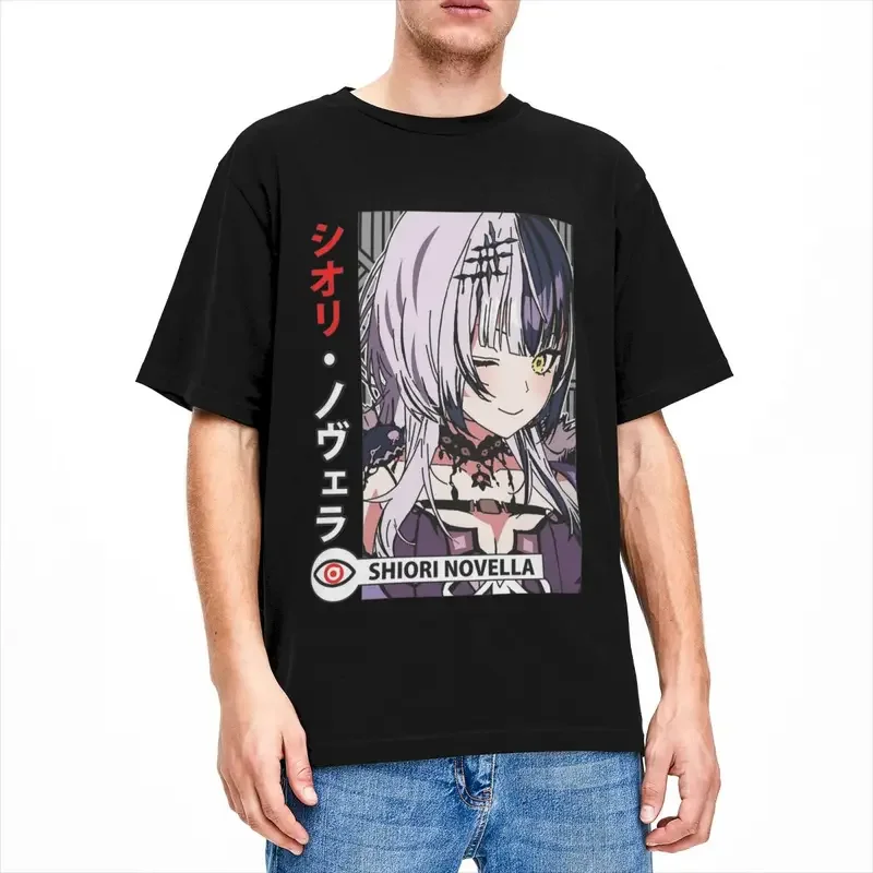 Hololive Shiori Novella Advent Wink T Shirts Anime Girl Summer Apparel Vintage Tees T-Shirt 100% Cotton Clothing