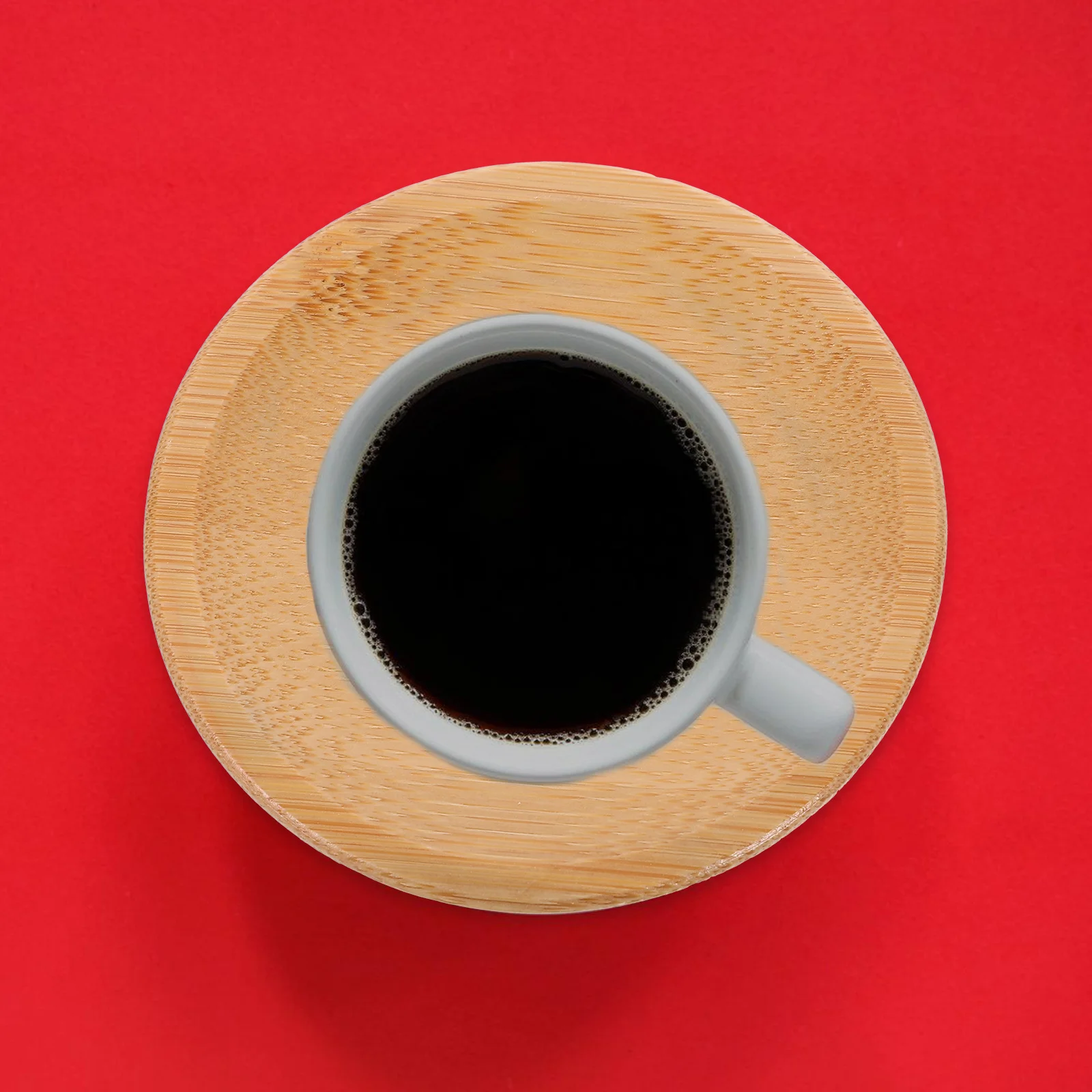 

1 set Bamboo Coaster Holder Round Coasters for Coffee Tea Drinks Beverage Kitchen Bar Accessories Sturdy Safe Protective Smooth