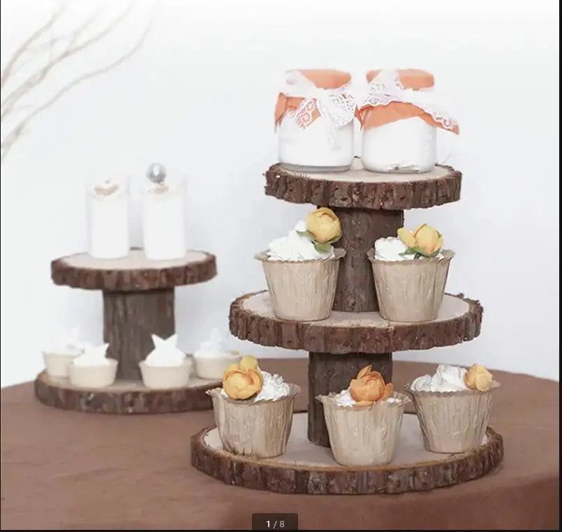 Wooden Cake Plate Multi Layer High Foot Fruit Wedding Party Dessert Display Shelf European Home Decoration Tools