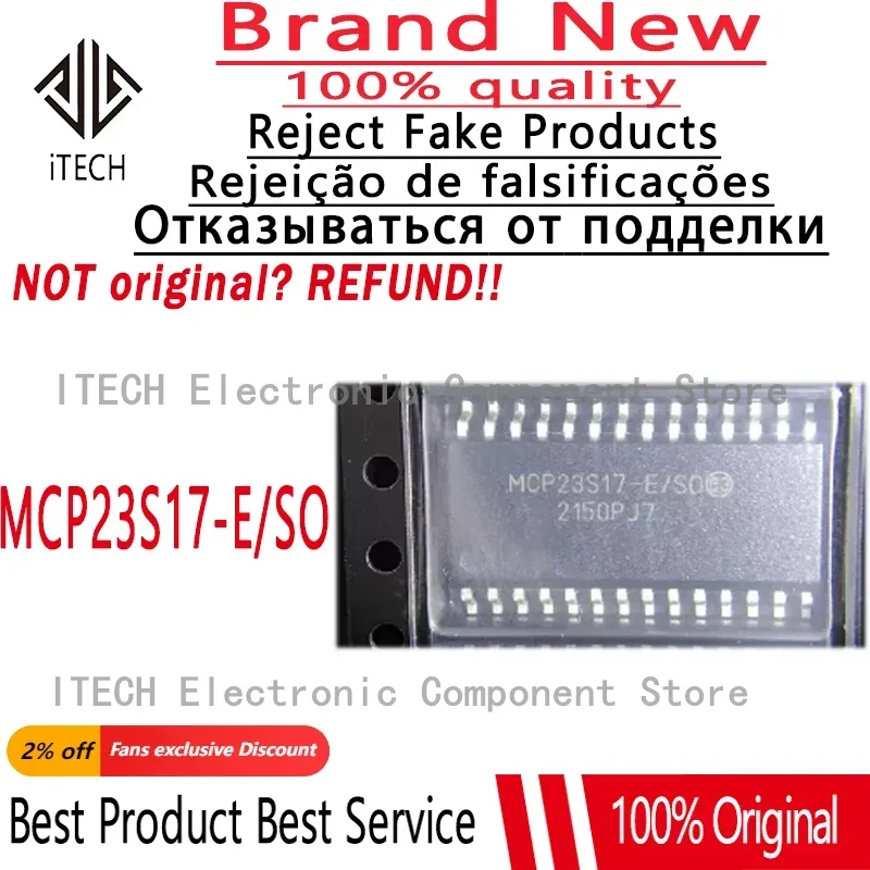 10pcs/lot Original MCP23S17-E/SO MCP23S17T-E/SO MCP23S17 SOP-28 Extender Chipset 100% New and Genuine