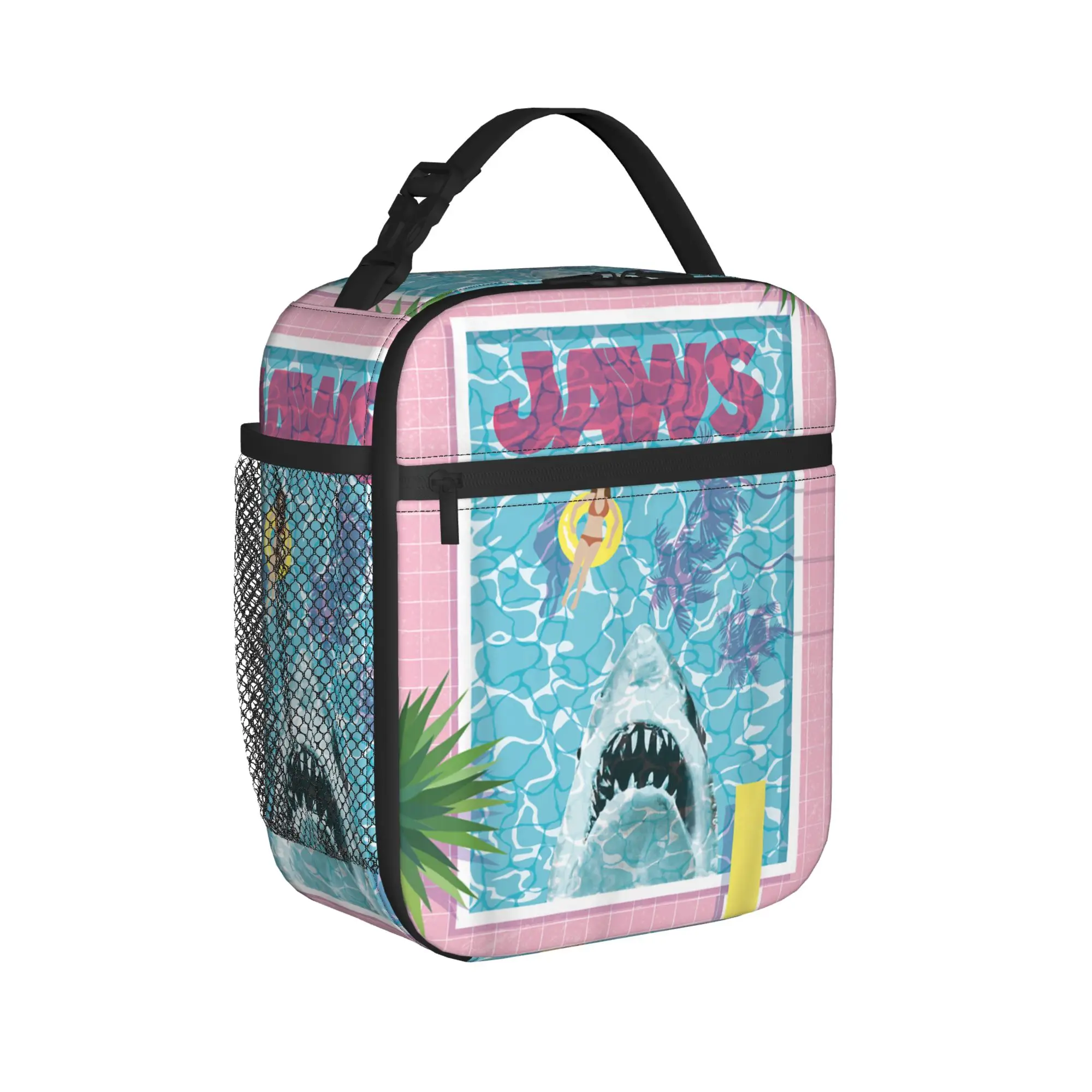 Jaws 50th Anniversary Poster  Lunch Bag For Child  Office Print Lunch Box Cute Waterproof Thermal Tote Handbags