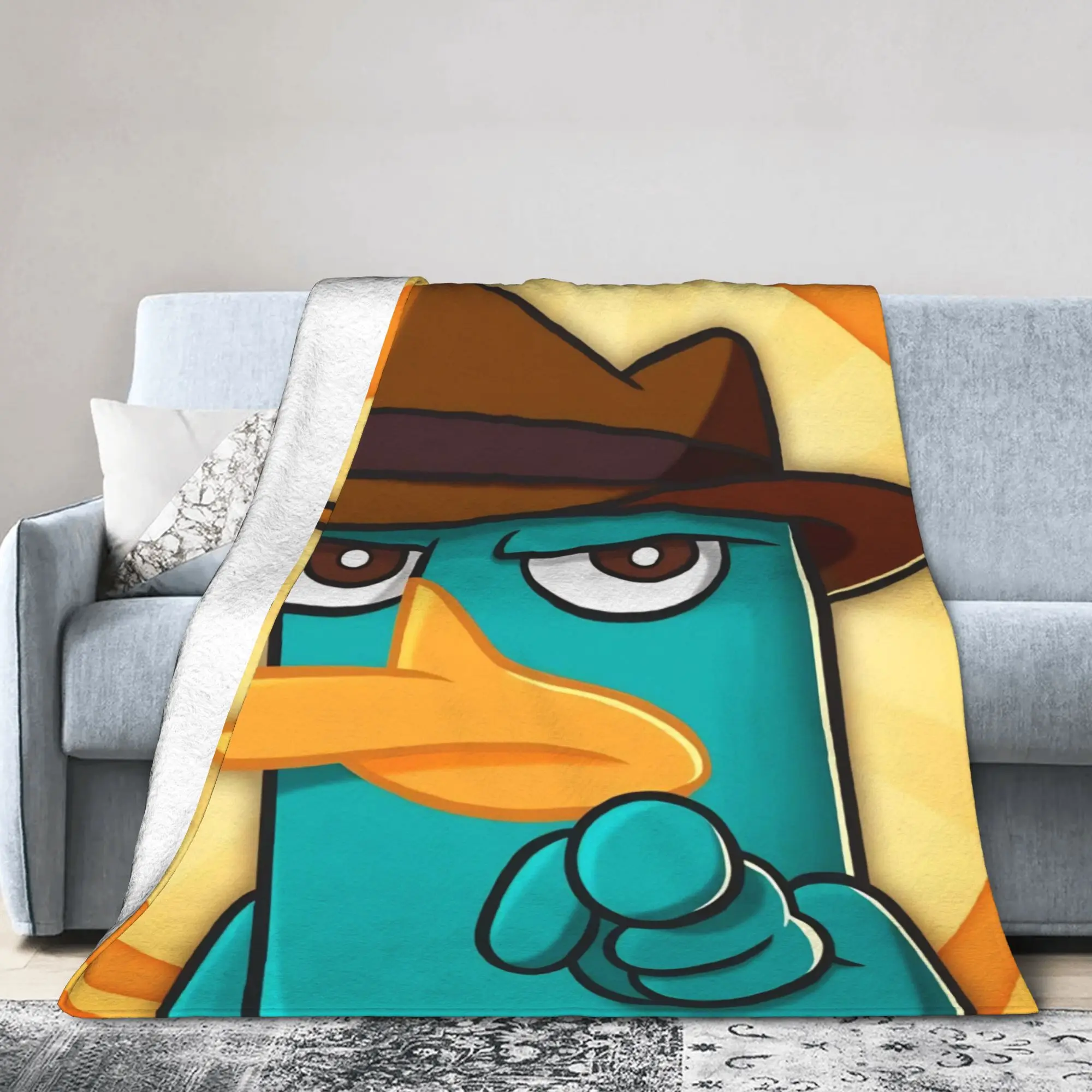 فينياس و فيرب بيري خلد الماء الكرتون الصوف رمي بطانية وكيل P للفراش بطانية محبوكة سيارة دافئة متعددة الوظائف #1