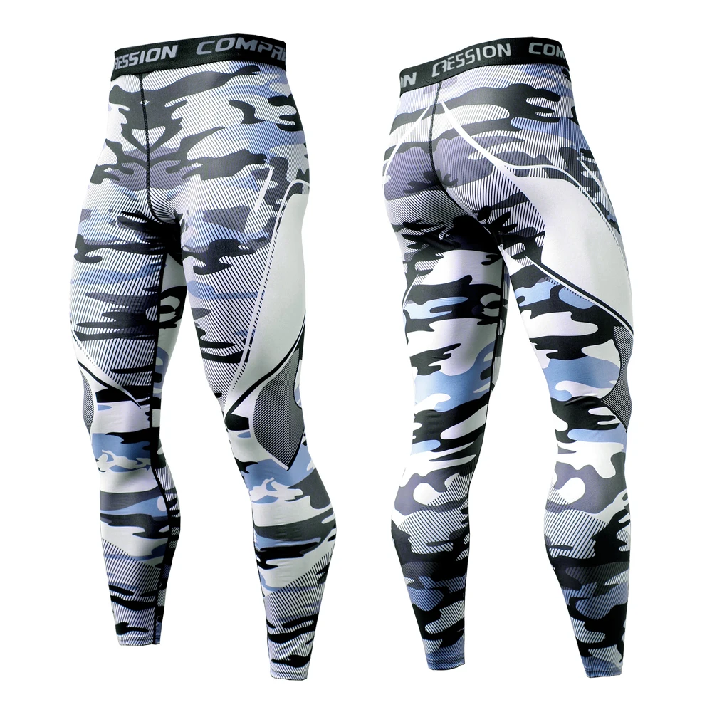 Compression Running Pants Gym Man Fashion Spider Iron Print Leggings Jogger Sports Tights First Layer Football Cycling Bottoms