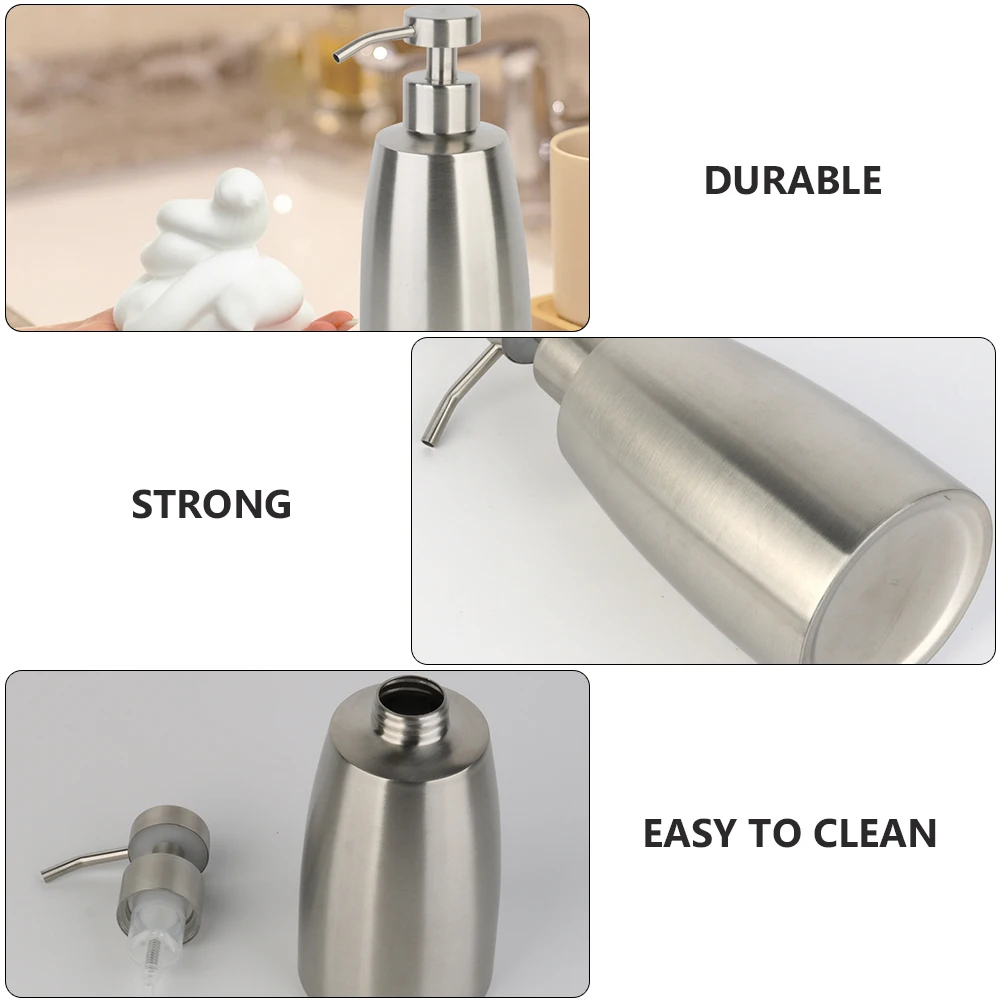 

1pc Stainless Steel Foaming Bottle Matte Finish Reusable Large Capacity Refillable for Home Kitchen Toilet Non-Rust