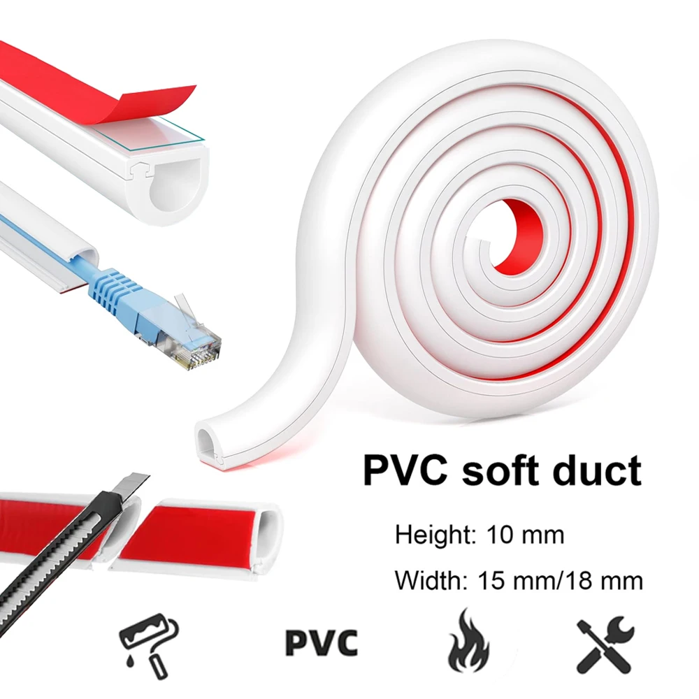 

1M Wall Cable Hideout ,Self Adhesive Cable Covers,Wire Cover, Wall Mount,TV Cable,Raceway, Flexible PVC Cable Concealer for Home