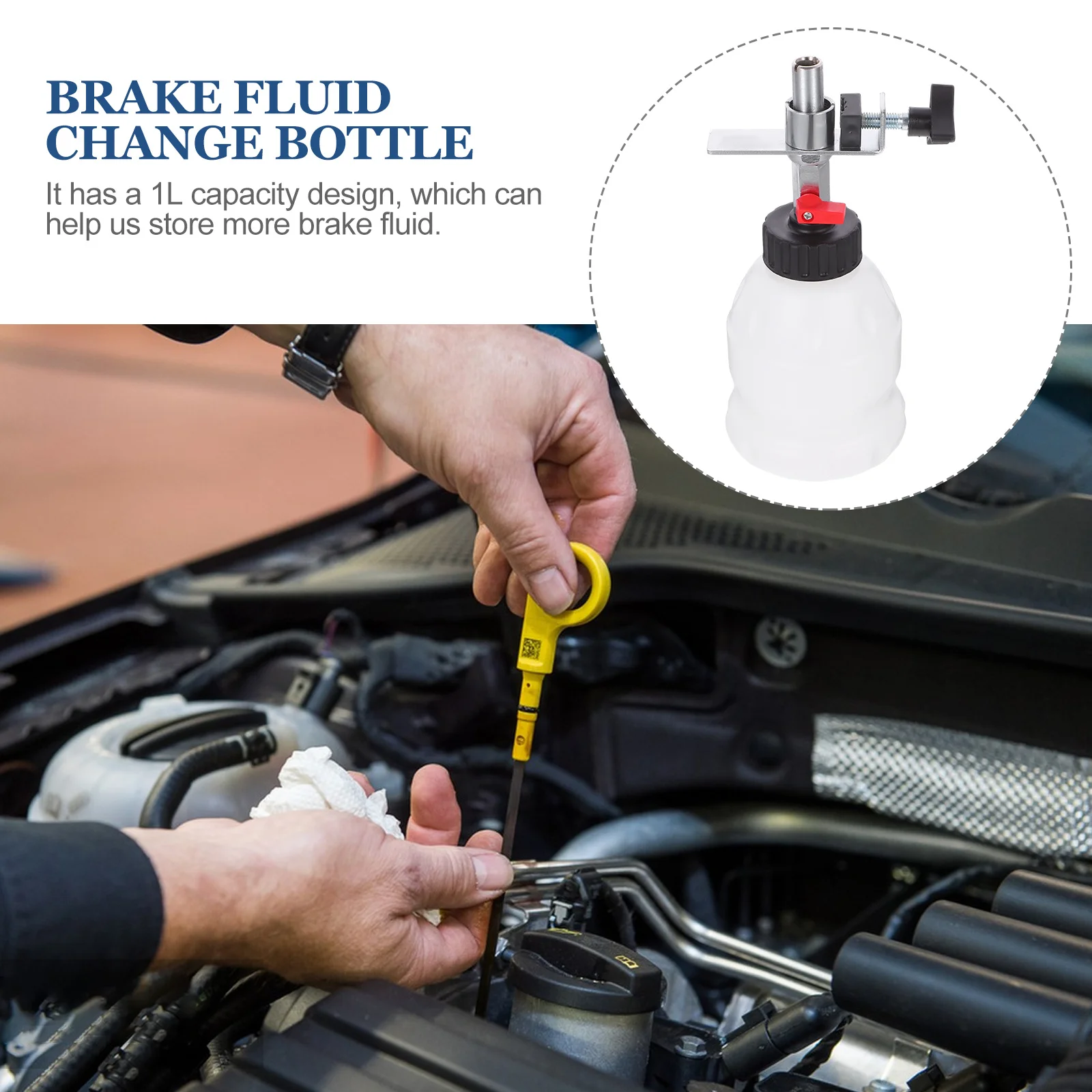 

1L Oil Change Pot Brake Fluid Replacement Tool Adjustable Nozzle Lightweight Car Maintenance Supplies Plastic Bottle