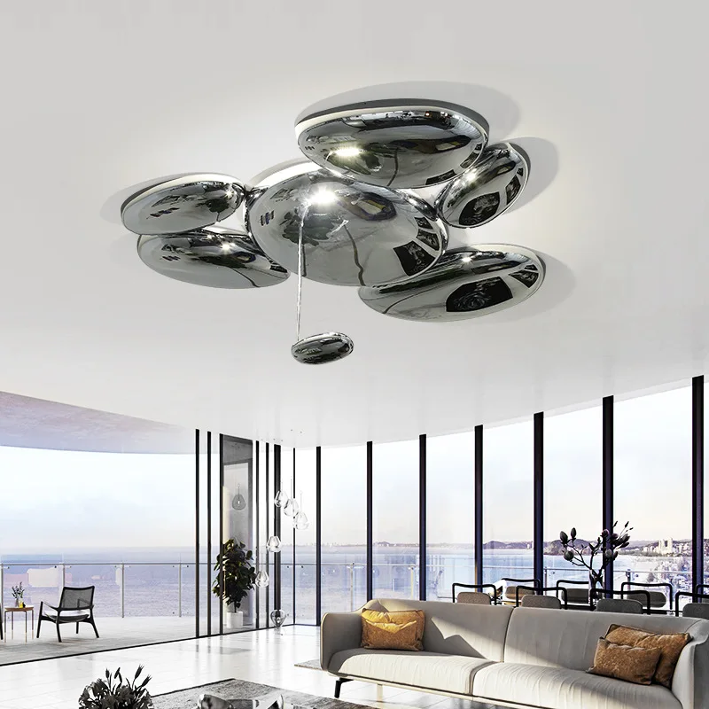 مصباح سقف لغرفة المعيشة من حجر الرصوف الإيطالي مصمم لغرفة الطعام وغرفة النوم فيلا ما بعد الحداثة مصباح زئبق إبداعي #2